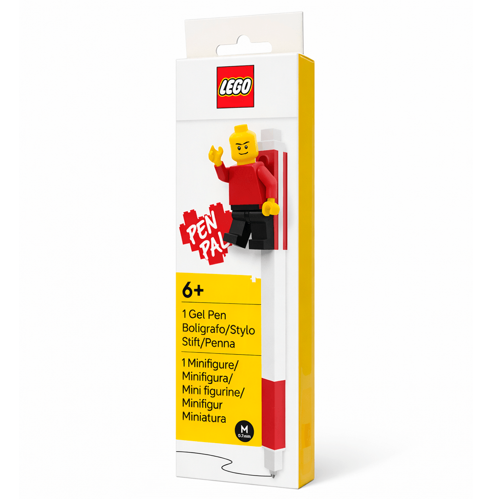 Caneta Gel Vermelha e Minifigura Lego - Jandaia